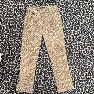 Lucky Brand Leopard Print Jeans - Tan Brown